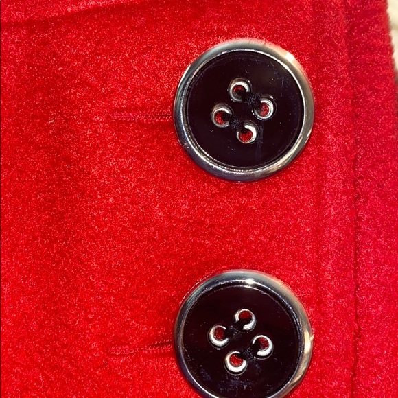 Women’s Red Pea Coat - Picture 5 of 9